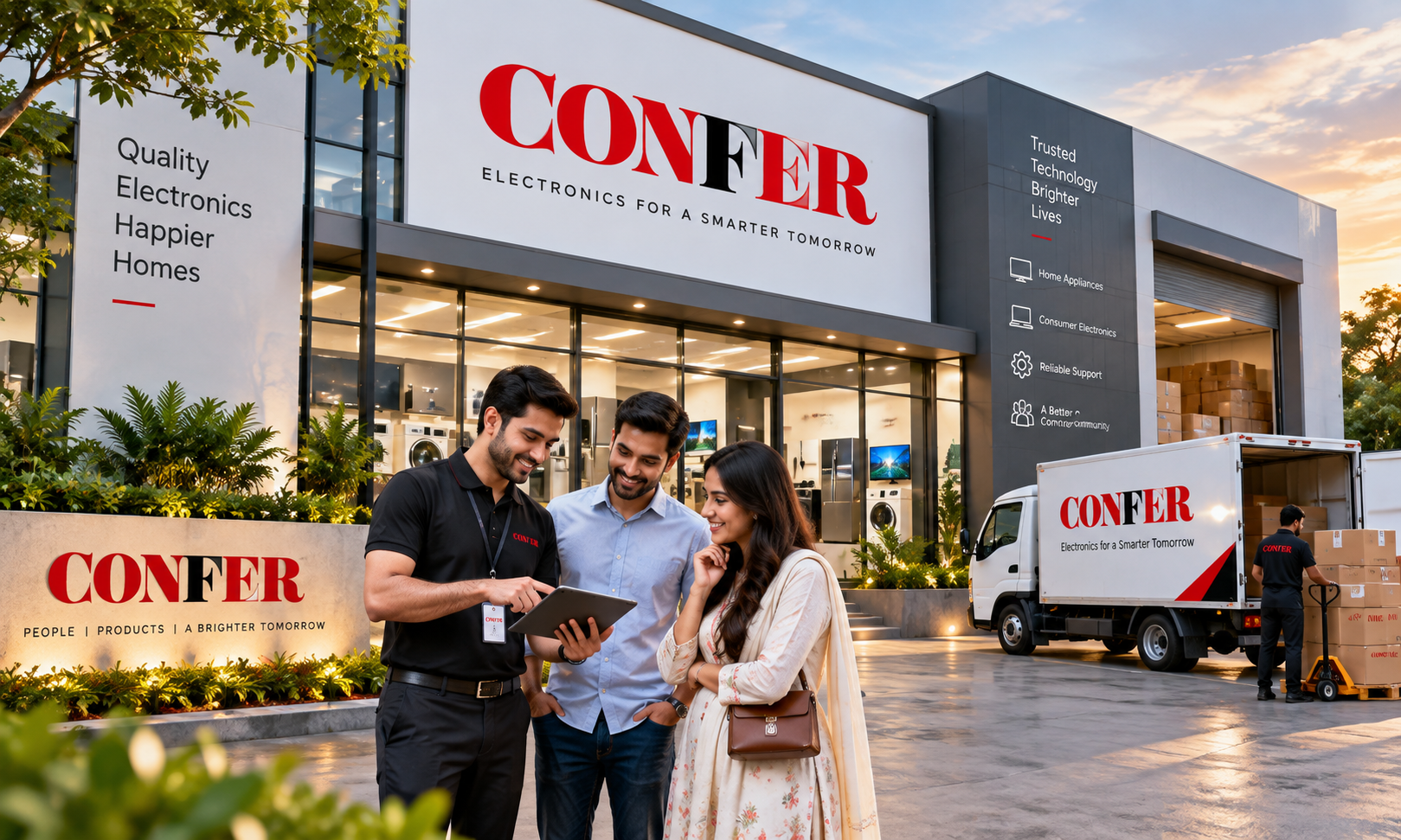 CONFER corporate electronics showroom